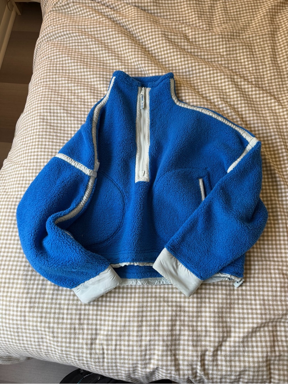 FP Movement by Free People Blue Sherpa Mountain High Half-Zip Pullover